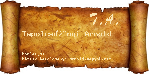 Tapolcsányi Arnold névjegykártya