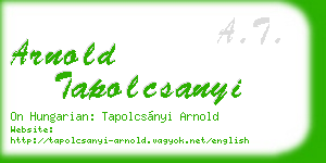 arnold tapolcsanyi business card