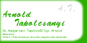 arnold tapolcsanyi business card
